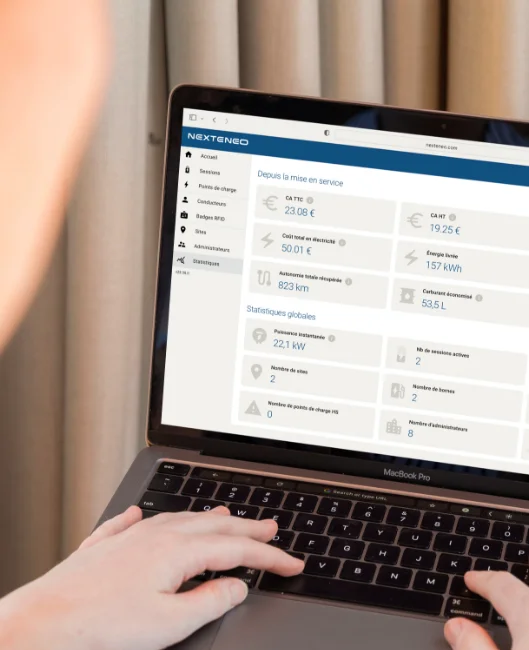 Suivi de performances des bornes de recharge depuis le logiciel de pilotage Nexteneo